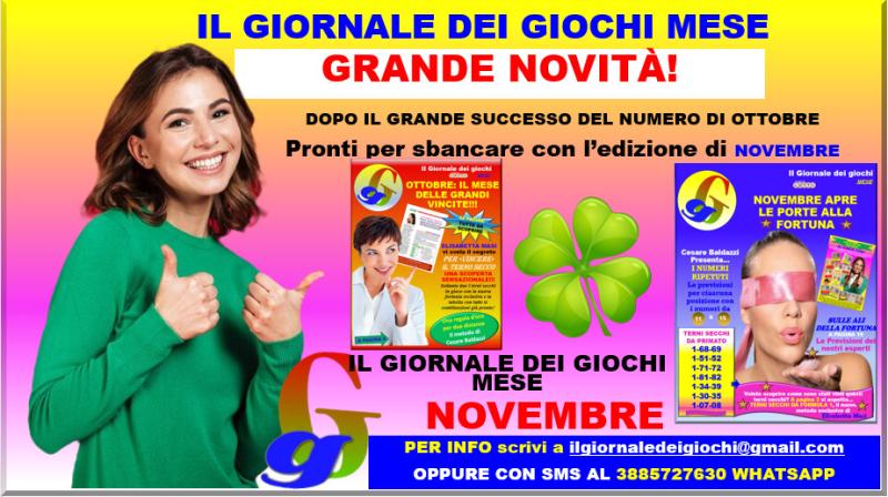 IL GIORNALE DEI GIOCHI MESE DI NOVEMBRE