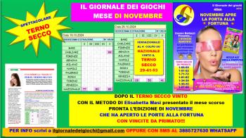 IL GIORNALE DEI GIOCHI MESE DI NOVEMBRE