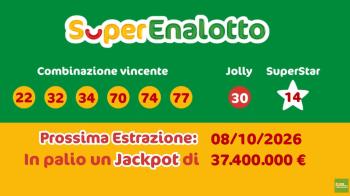 Superenalotto-Prossima estrazione 08/10/2026