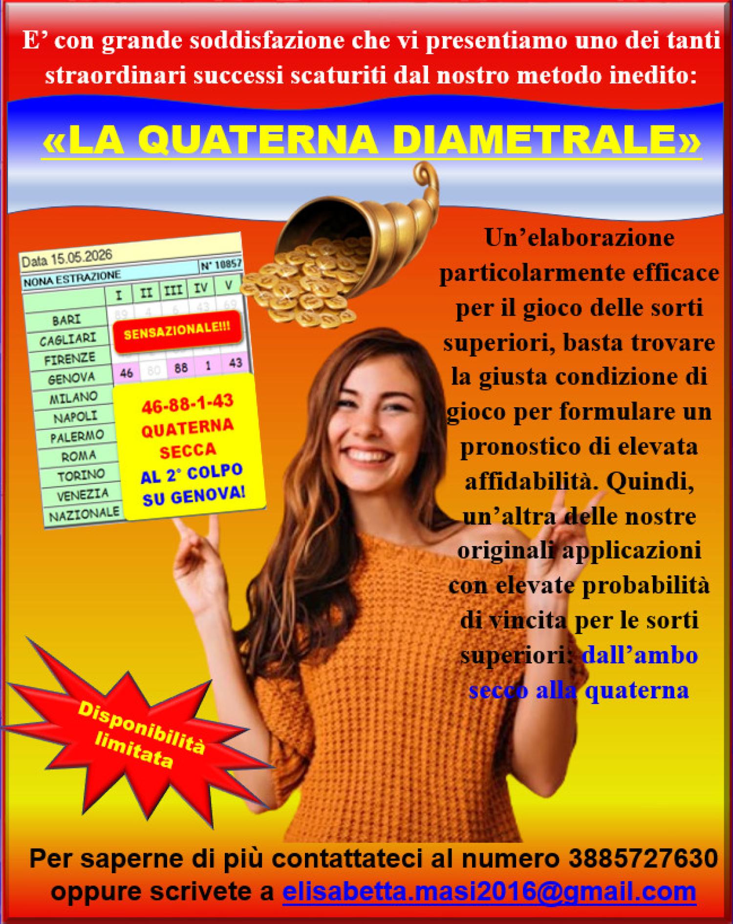 25 GIUGNO: 39-84-33-78 QUATERNA SECCA SU FIRENZE