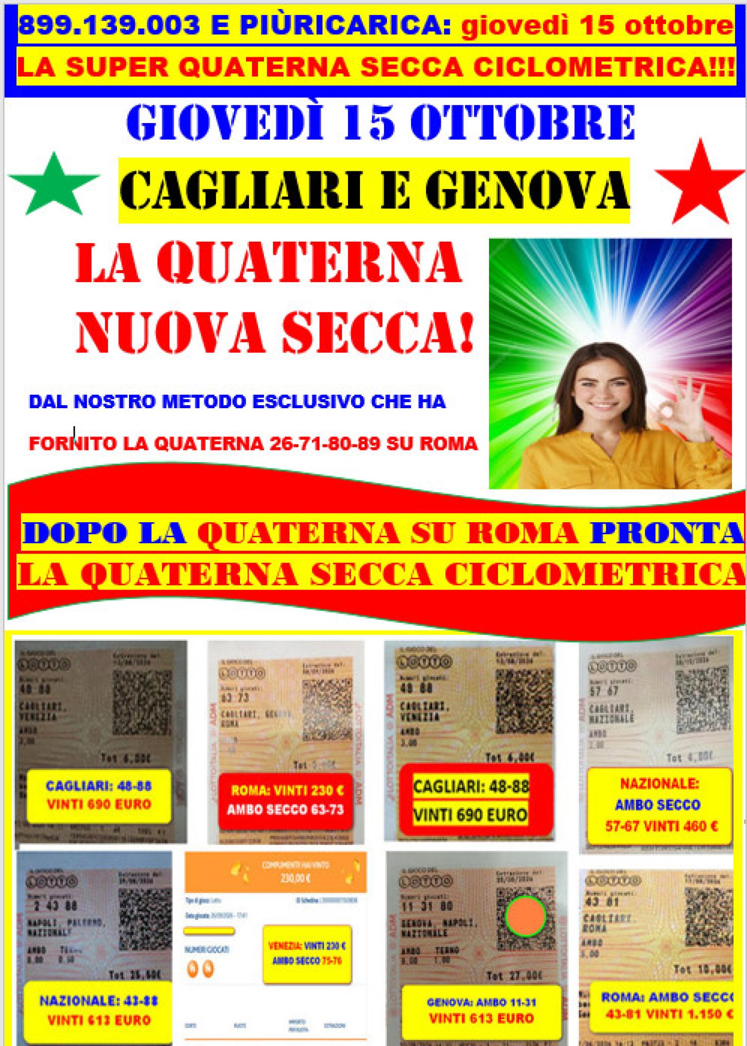 SABATO 3 OTTOBRE VINTO IL TERNO 6-28-46
