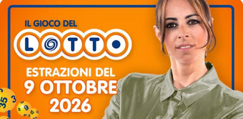 Estrazione del lotto in diretta del 09 OTTOBRE 2026
