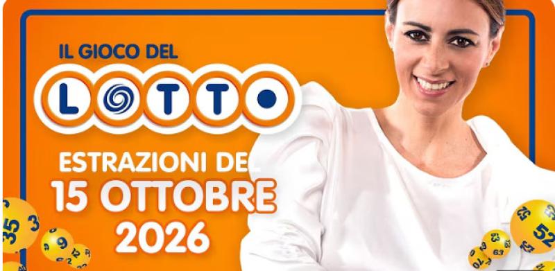 Estrazione del lotto in diretta del 15 OTTOBRE 2026