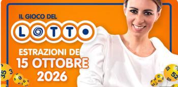 Estrazione del lotto in diretta del 15 OTTOBRE 2026