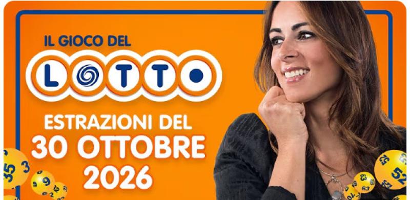 Estrazione del lotto in diretta del 30 OTTOBRE 2026
