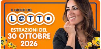 Estrazione del lotto in diretta del 30 OTTOBRE 2026