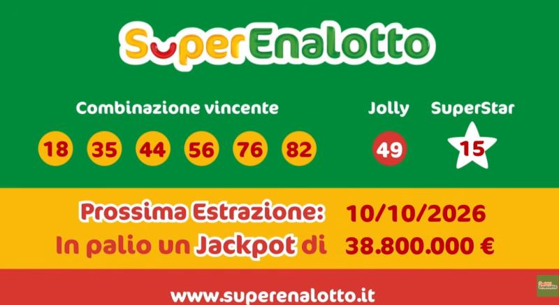 Superenalotto-Prossima estrazione 10/10/2026