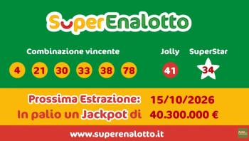 Superenalotto-Prossima estrazione 15/10/2026