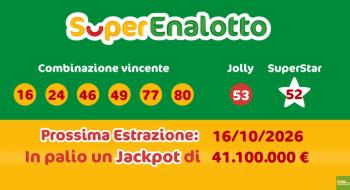 Superenalotto-Prossima estrazione 16/10/2026