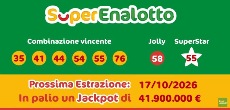Superenalotto-Prossima estrazione 17/10/2026